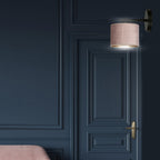 Wandlamp Hilde gepoedercoat staal met stoffen kap, zwart armatuur, roze lampenkap Ø 20 cm, E27 voor woonkamer en slaapkamer