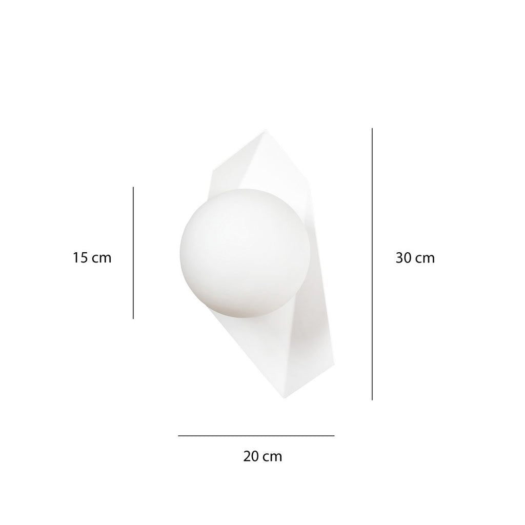 Wandlamp gepoedercoat staal en glas modern Drifton wit, kap Ø 15 cm, 1 x E14, voor hal, trap of woonkamer