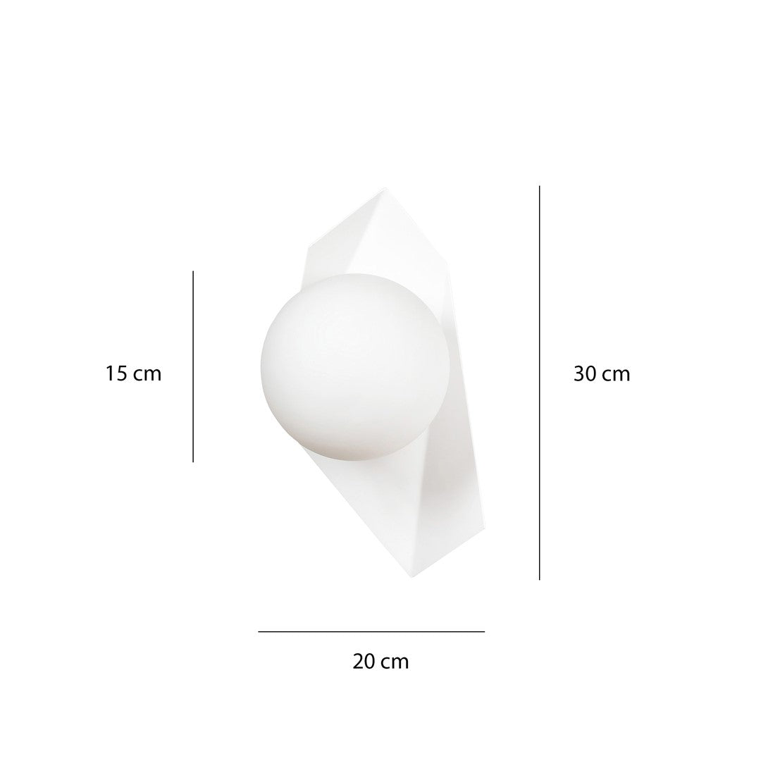 Wandlamp gepoedercoat staal en glas modern Drifton wit, kap Ø 15 cm, 1 x E14, voor hal, trap of woonkamer