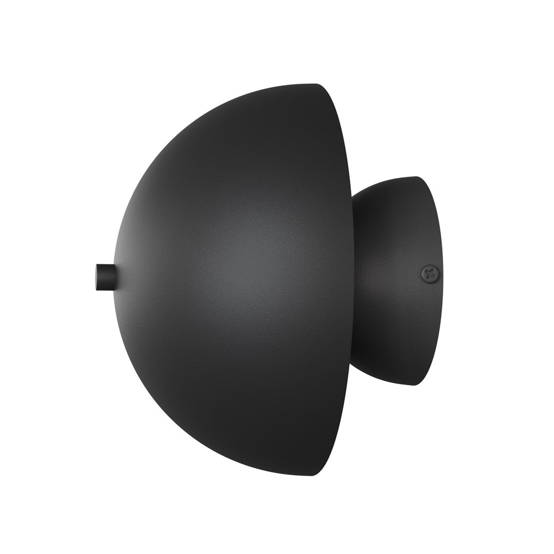 Wandlamp gepoedercoat staal Mush zwart, Ø 18 cm, 2 fittingen G9, voor slaapkamer, woonkamer of hal