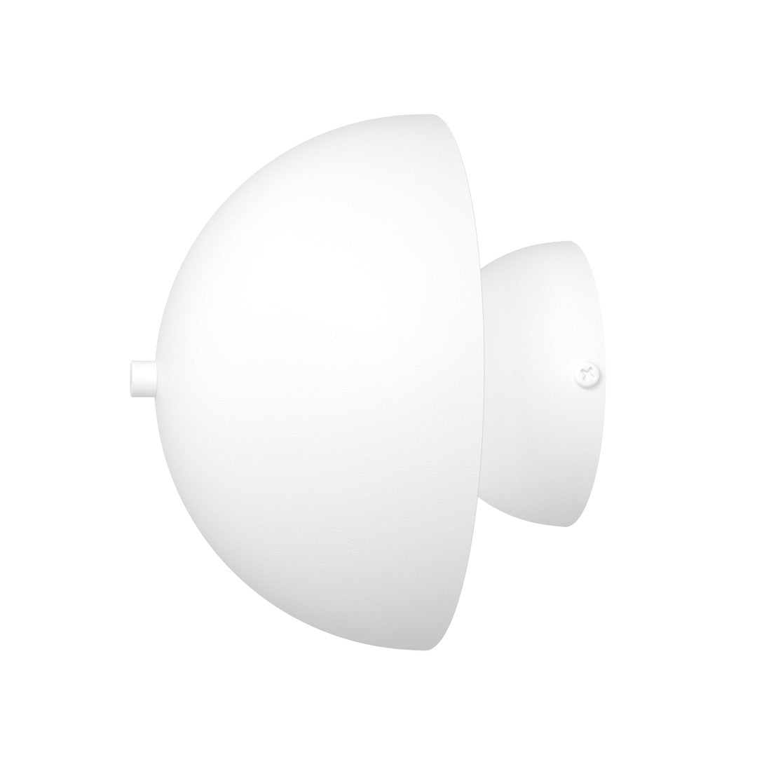 Wandlamp gepoedercoat staal Mush K2 wit, Scandinavisch, kap Ø 18 cm, voor slaapkamer, woonkamer en gang