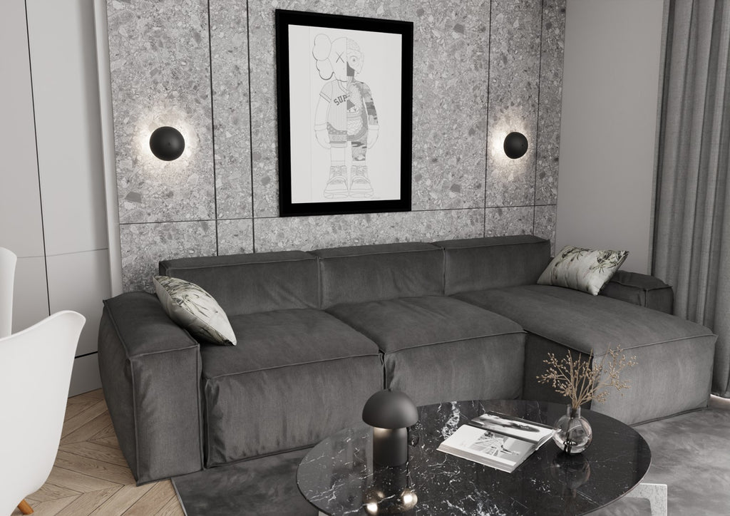 Wandlamp gepoedercoat staal Mush zwart, Ø 18 cm, 2 fittingen G9, voor slaapkamer, woonkamer of hal