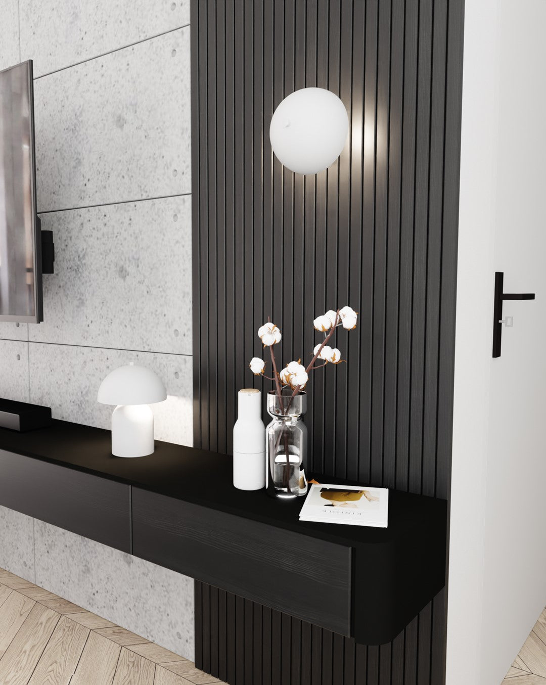 Wandlamp gepoedercoat staal Mush K2 wit, Scandinavisch, kap Ø 18 cm, voor slaapkamer, woonkamer en gang