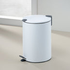 Pedaalemmer metaal Mats wit 12 L, met voetpedaal en geruisloze sluiting voor keuken, badkamer of kantoor