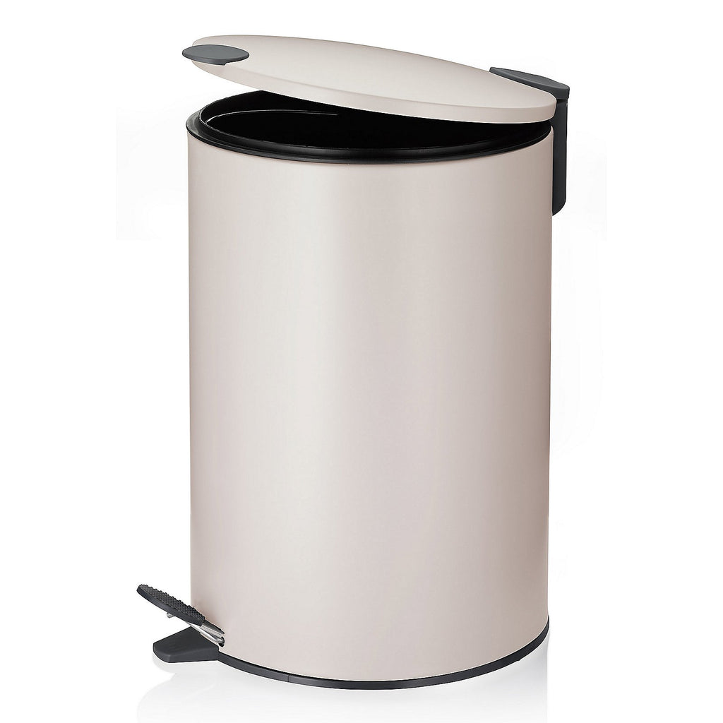 Pedaalemmer metaal Mats beige 12 L, met geruisloos sluitsysteem en antislipbasis