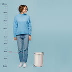 Pedaalemmer metaal Mats beige 12 L, met geruisloos sluitsysteem en antislipbasis