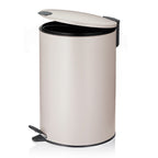 Pedaalemmer metaal Mats beige 12 L, met geruisloos sluitsysteem en antislipbasis