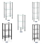 Badkamerrek verchroomd metaal Lars, 4 glazen planken, chroom, 108 x 40 x 30 cm, badkamer
