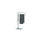 Handdoekrek vloermodel verchroomd metaal Style hoogglans zilver, met twee beugels, 81 cm hoog voor de badkamer