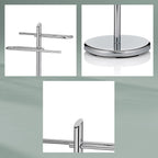 Handdoekrek staand metaal Ken glanzend verchroomd zilver, hoogte 88 cm, voor de badkamer