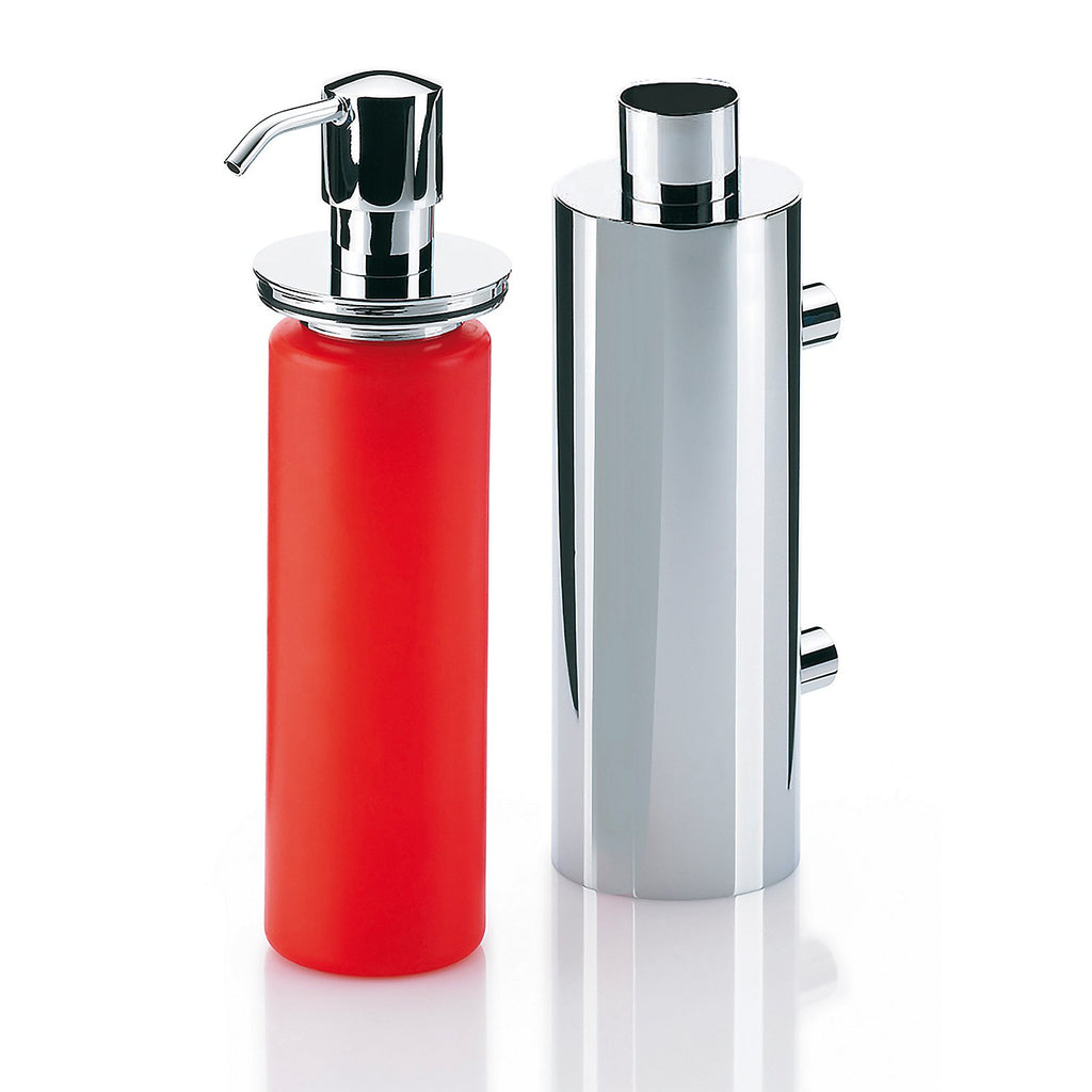 Zeepdispenser messing wandmodel zilverkleurig 400 ml, hoogte 24 cm, voor de badkamer