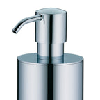Zeepdispenser massief messing zilverkleurig, 400 ml, hoogte 23,5 cm, met pomp voor badkamer en keuken