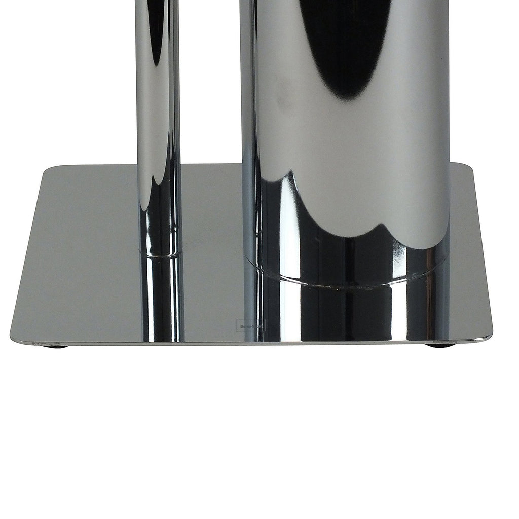 Toiletgarnituur staand verchroomd metaal Style zilver 20 x 20 x 71 cm, toiletborstel en toiletrolhouder