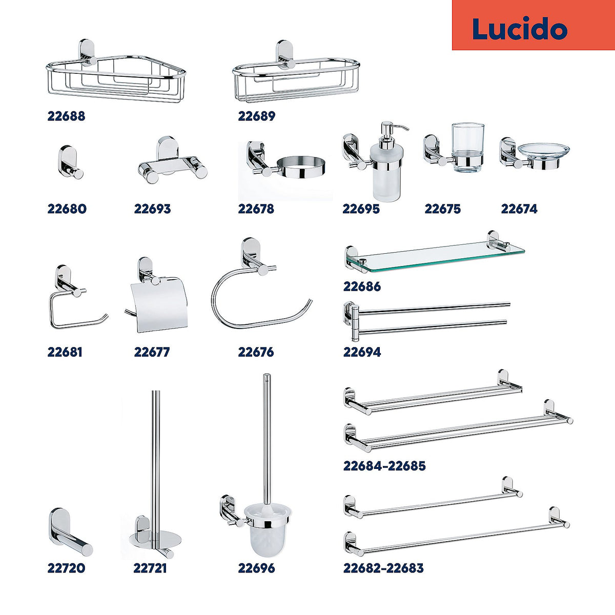Handdoekrek dubbel roestvrij staal Lucido zilver 43 cm, verstelbare armen, zonder boren te monteren voor badkamer