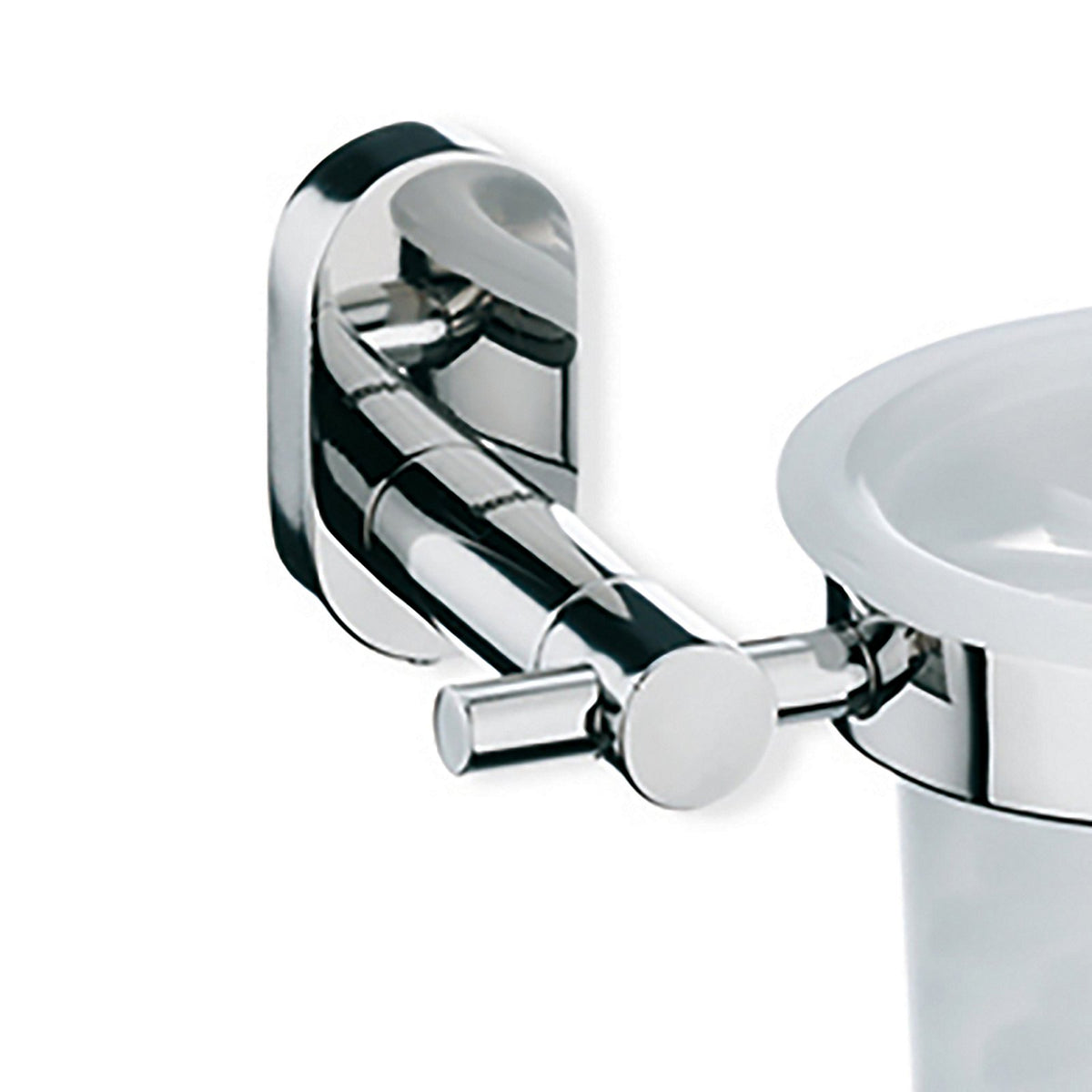 Toiletborstelhouder wandmontage roestvrij staal Lucido, hoogglans zilver, 45 x 15 cm, voor de badkamer