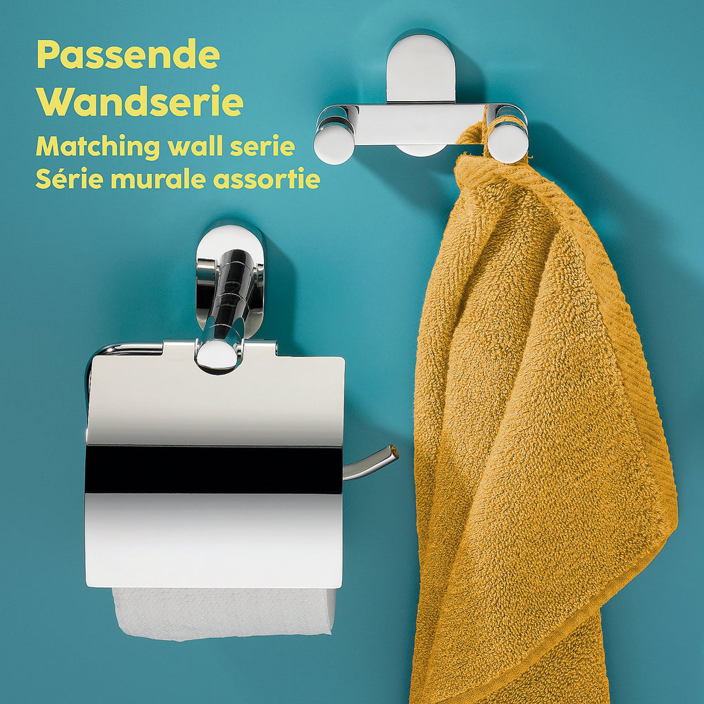Toiletset toiletborstel en toiletrolhouder vrijstaand roestvrij staal Lucido zilver 76,5 cm voor de badkamer