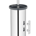 Toiletborstel met houder roestvrij staal Alor glanzend zilver, wandmontage, hoogte 38 cm, voor de badkamer