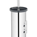 Toiletborstel met houder roestvrij staal Alor glanzend zilver, wandmontage, hoogte 38 cm, voor de badkamer