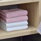 Badhanddoek katoen Leonora sneeuwwit 90 x 200 cm, extra groot voor badkamer en sauna