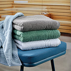 Badhanddoek katoen Leonora grijs 90 x 200 cm, voor sauna, strand en badkamer