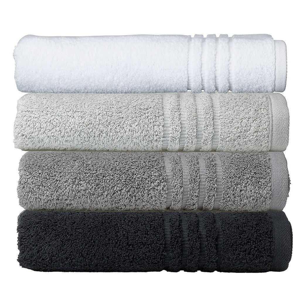 Badhanddoek katoen Leonora grijs 90 x 200 cm, voor sauna, strand en badkamer