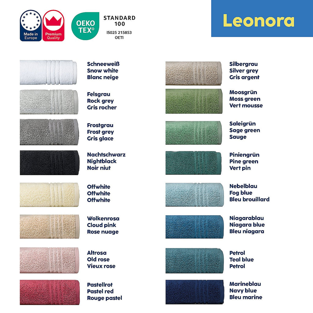 Badhanddoek katoen Leonora mistblauw 90 x 200 cm, saunahanddoek en strandlaken