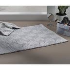 Badmat katoen Leana steengrijs 100 x 60 cm, met antisliprug voor de badkamer