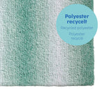 Badmat gerecycled polyester Ombre jade groen 65 x 55 cm, hoogpolig met antislip-onderzijde voor de badkamer