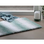 Badmat gerecycled polyester ombre oudroze 80 x 50 cm, antislip en hoogpolig voor de badkamer