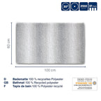 Badmat gerecycled polyester ombre oud roze 100 x 60 cm, antislip en hoogpolig voor de badkamer