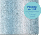 Badmat gerecycled polyester Ombre lichtblauw 80 x 50 cm, antislip en geschikt voor vloerverwarming