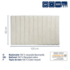 Badmat Megan gebroken wit 100 x 60 cm, extra zacht met antislip-onderkant voor de badkamer