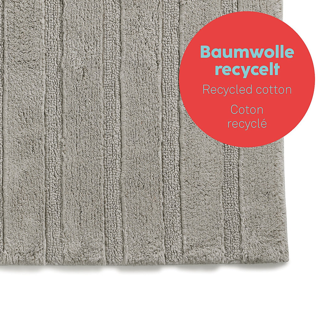 Badmat Megan zilvergrijs 80 x 50 cm, zacht met antislip-onderzijde voor de badkamer