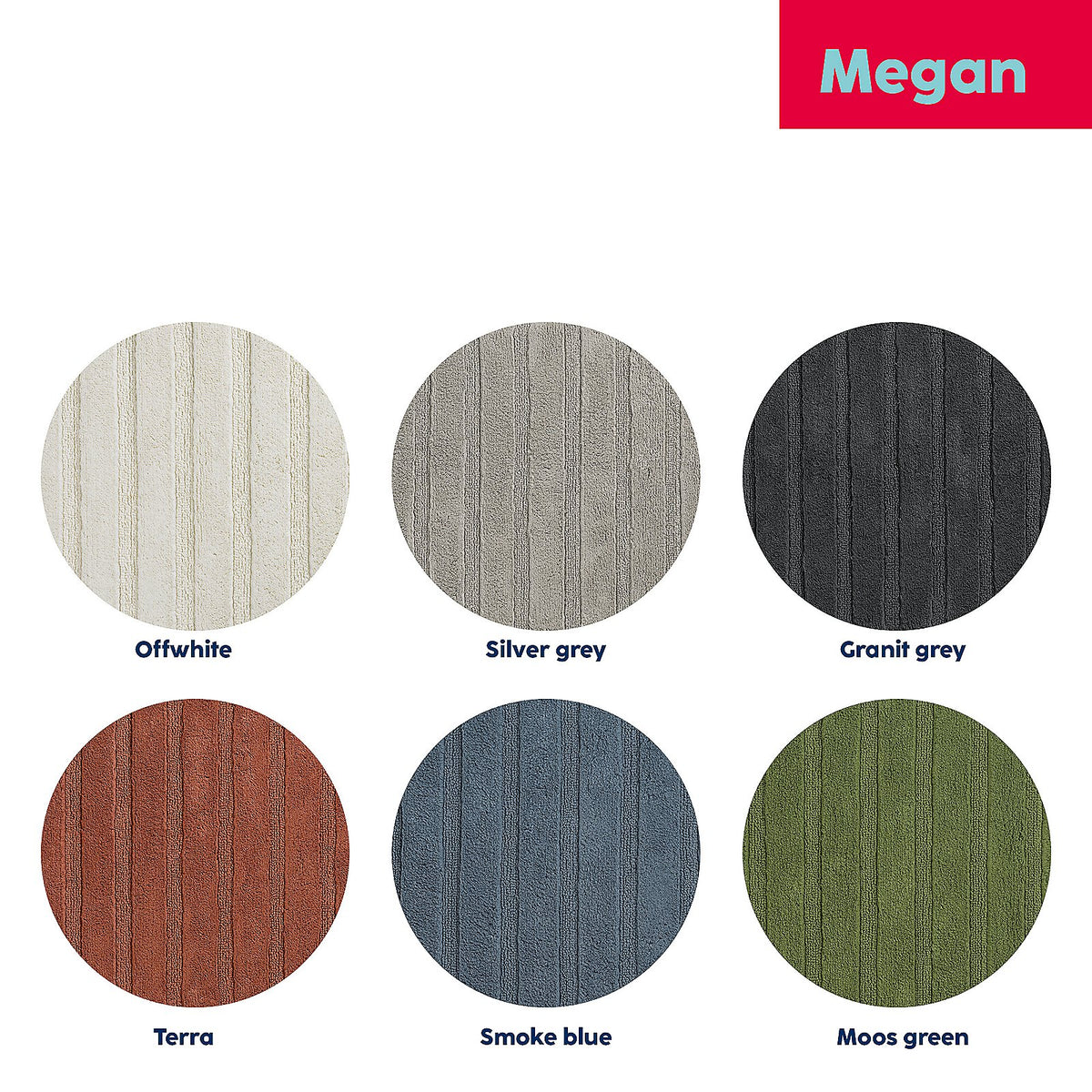 Badmat Megan zilvergrijs 100 x 60 cm, antislip onderkant en zachte pool van 16 mm