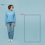 Badmat zilvergrijs gestreept 120 x 70 cm, zacht met antislip-onderkant voor de badkamer