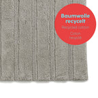 Badmat zilvergrijs gestreept 120 x 70 cm, zacht met antislip-onderkant voor de badkamer