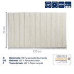 Badmat Megan terra 120 x 70 cm, zacht met antislip onderkant voor de badkamer