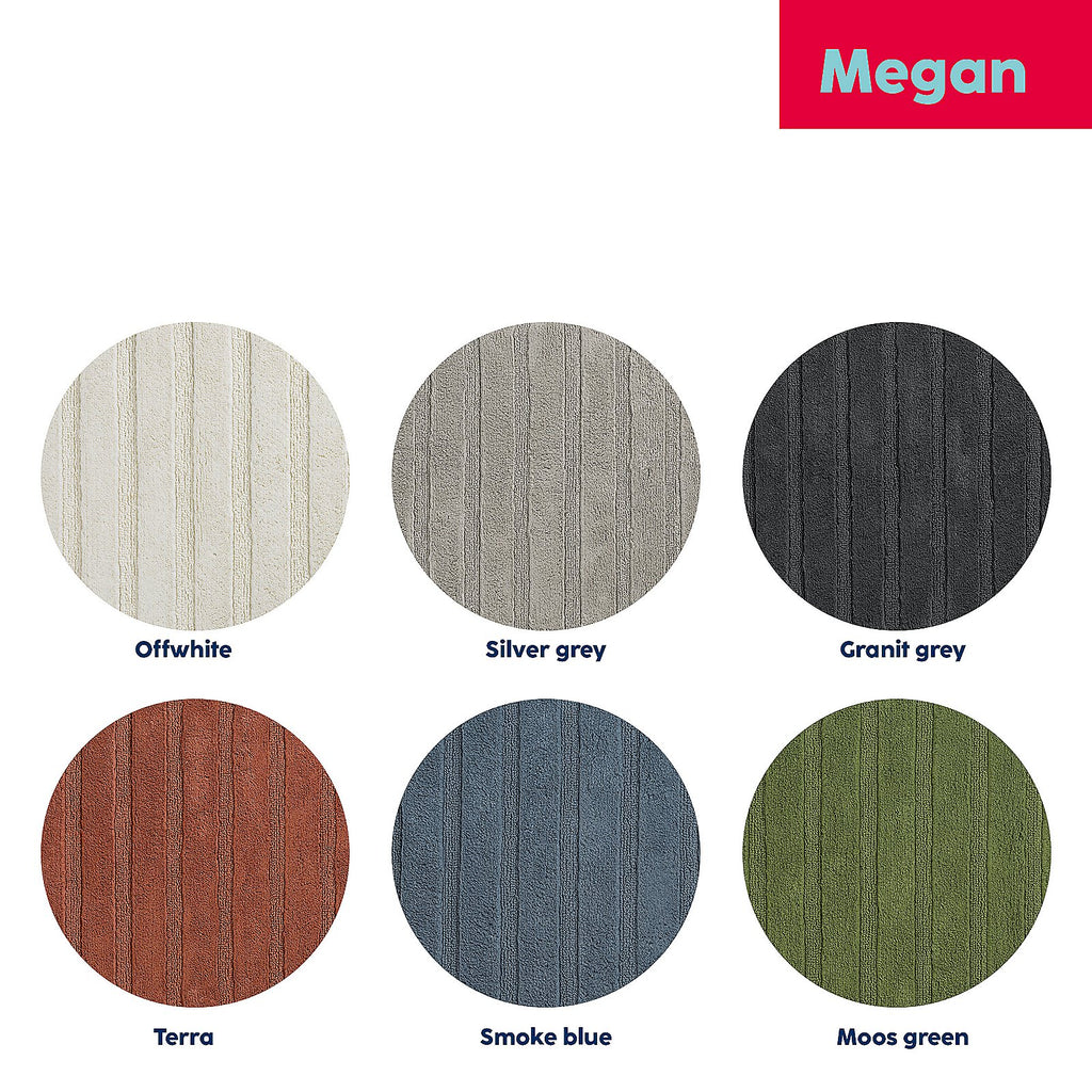 Badmat Megan terra 120 x 70 cm, zacht met antislip onderkant voor de badkamer