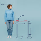 Toiletgarnituur metaal Oak zwart, met toiletborstel en toiletrolhouder, 82 cm hoog, badkamer