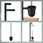 Toiletgarnituur metaal Oak zwart, met toiletborstel en toiletrolhouder, 82 cm hoog, badkamer
