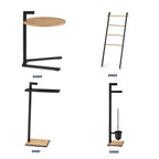 Toiletgarnituur metaal Oak zwart, met toiletborstel en toiletrolhouder, 82 cm hoog, badkamer