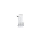 Witte contactloze zeepdispenser met sensor en doorzichtig reservoir onderin