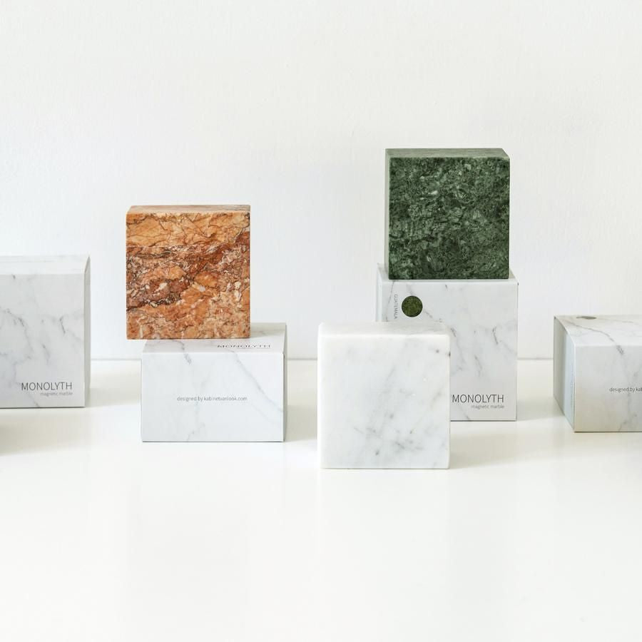 Magneetblokje Monolyth groen met neodymiummagneet, slipvast, voor kantoor, werkplaats en thuis