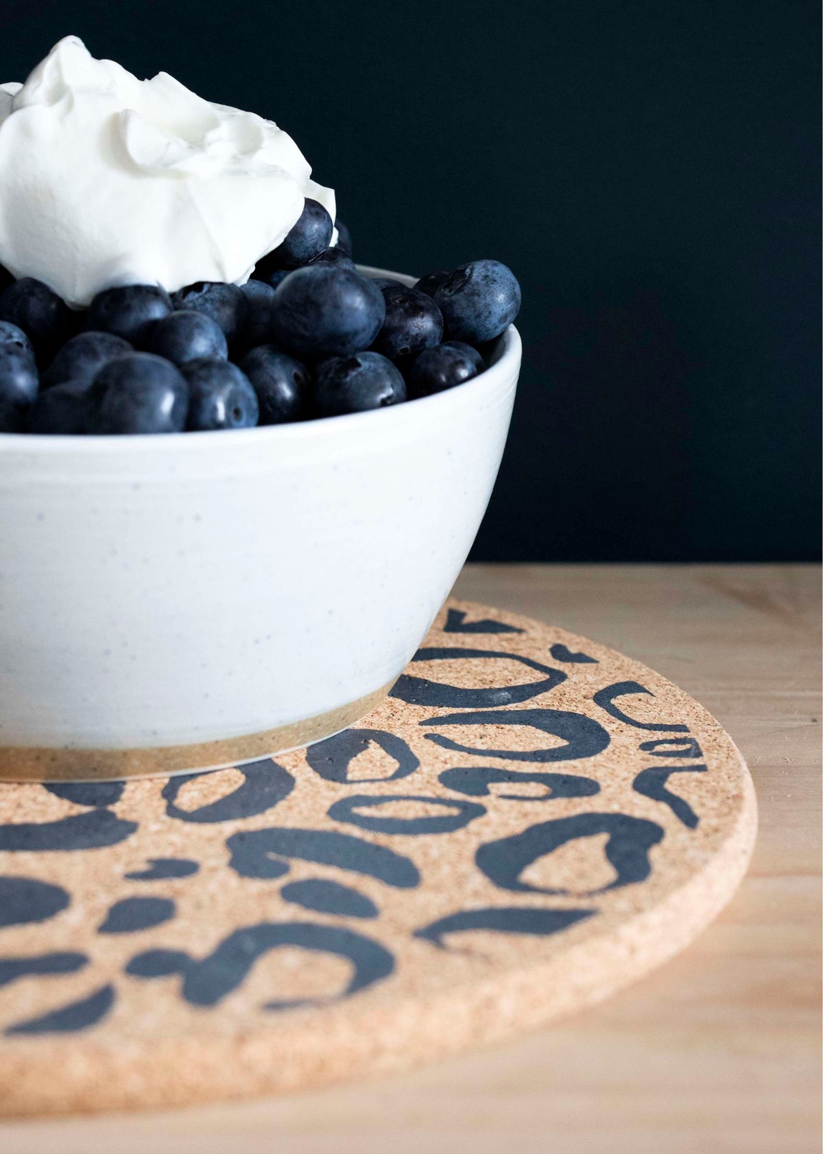 Placemat kurk luipaardprint naturel, set van 4 voor de eettafel