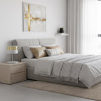 Tafellamp gepoedercoat staal Lux modern wit en goud, kap Ø 20 cm, E27-fitting voor bureau of nachtkastje