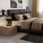 Tafellamp gepoedercoat staal modern Lux, zwart met goudkleurige kap Ø 20 cm, E27 voor bureau en nachtkastje