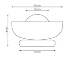 Tafellamp gepoedercoat staal minimalistisch Ozzy mokka en zwart, witte kap Ø 10 cm, G9 – Ø 20 x 13 cm