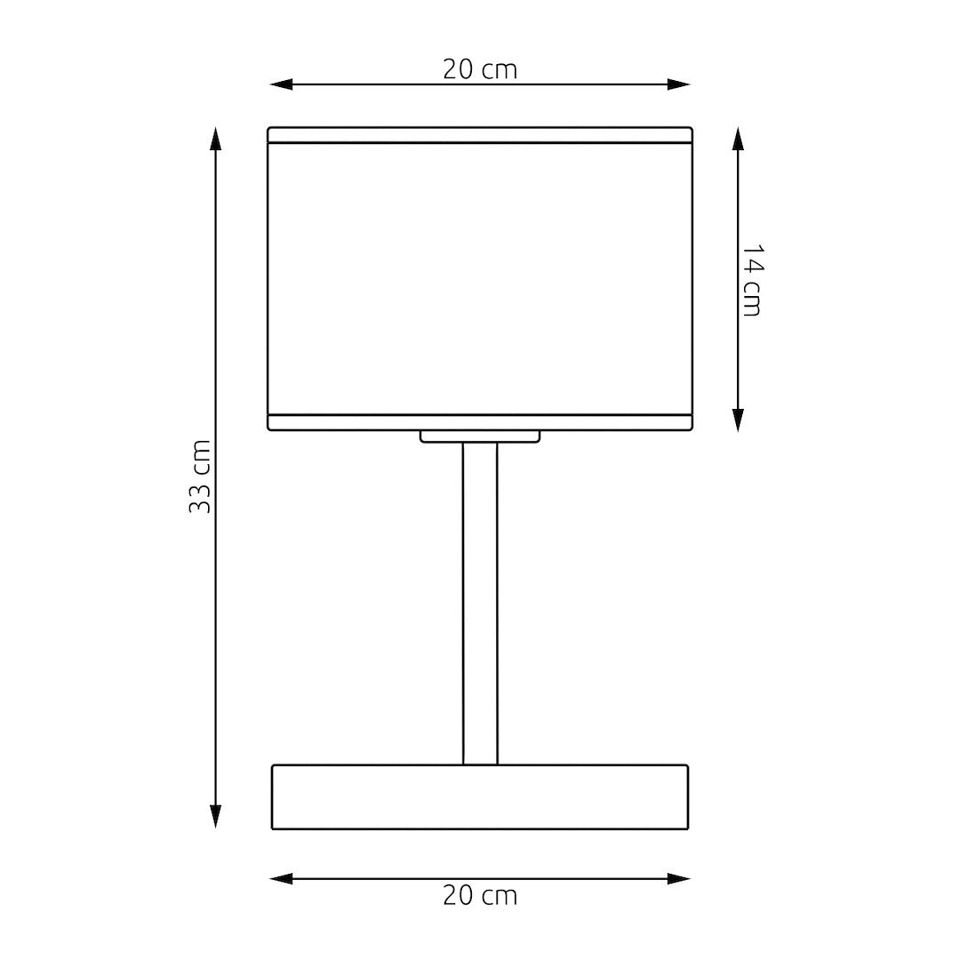 Tafellamp gepoedercoat staal met stoffen kap, minimalistisch, zwart en grijs, Ø 20 cm, E27