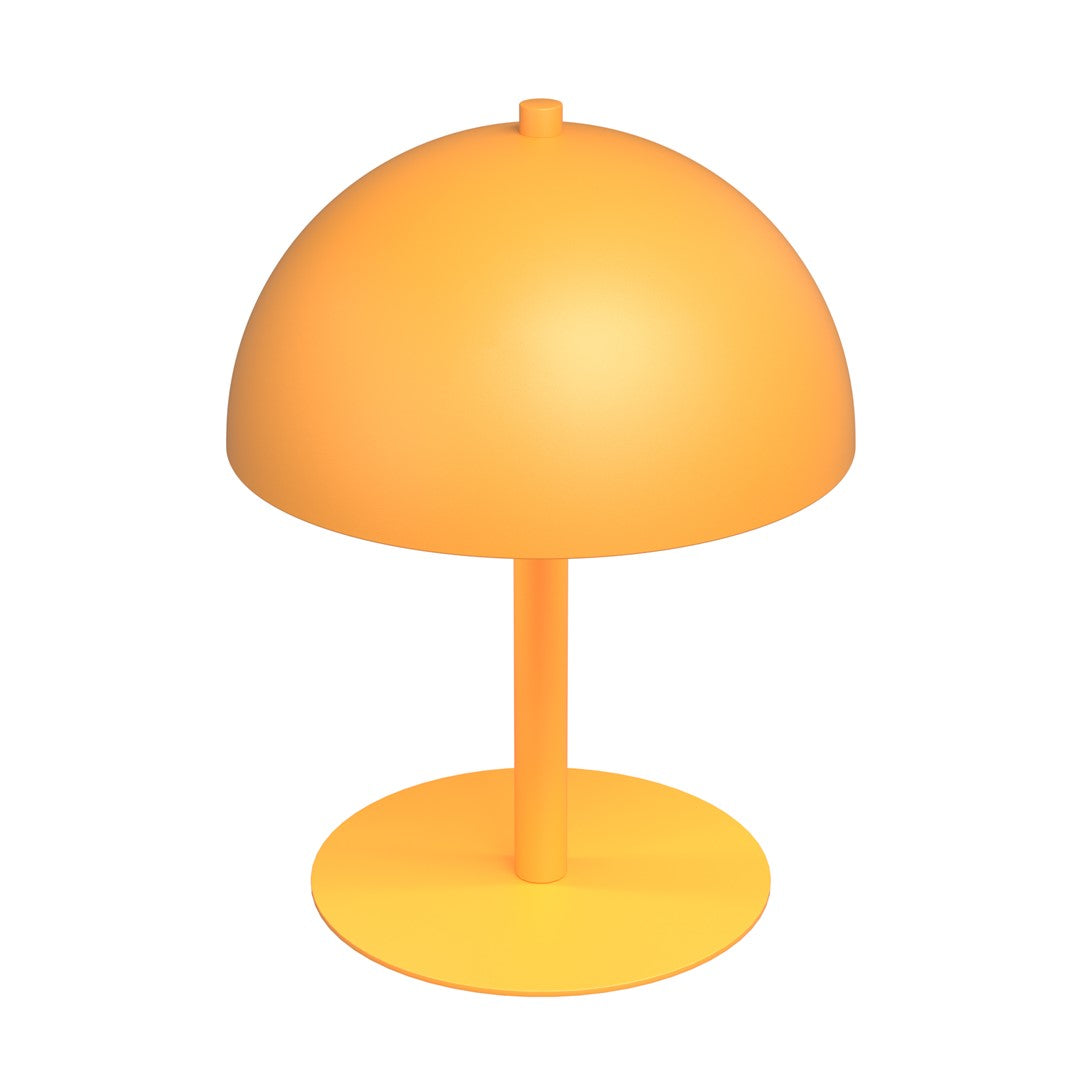 Tafellamp staal Scandinavisch Mogu oranje met halfronde kap Ø 18 cm, hoogte 24 cm, voor nachtkastje