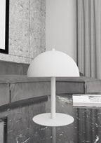 Tafellamp gepoedercoat staal Scandinavisch Mogu wit, kap Ø 18 cm voor nachtkastje, bureau of dressoir
